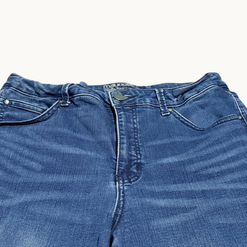 Maurices Everflex High Rise Skinny Jeans 14 Reg Blue Stretch - Picture 3 of 5